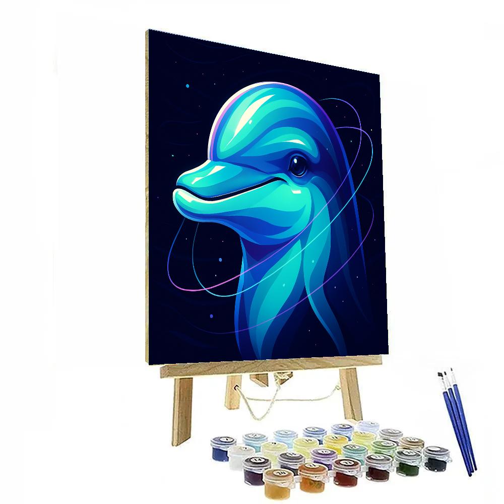 Orbit Ring Dolphin Portrait Painting by numbers kit