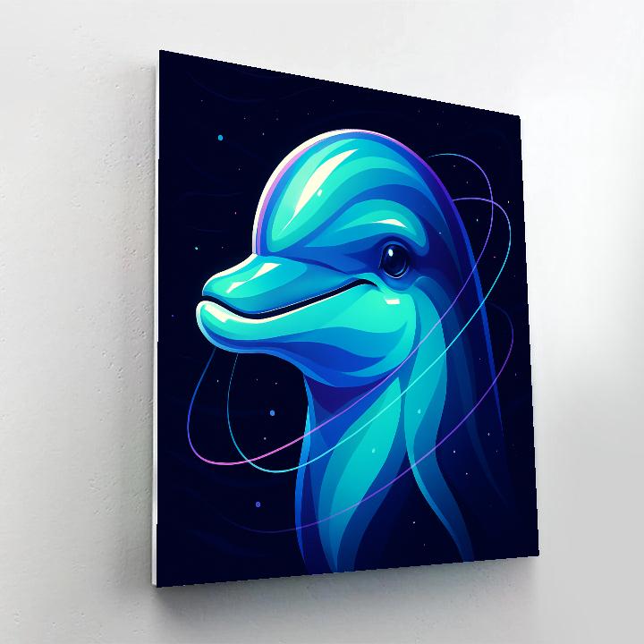 Orbit Ring Dolphin Portrait Painting by numbers kit