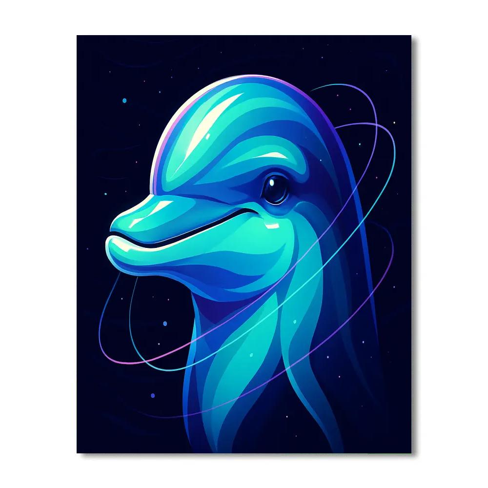 Orbit Ring Dolphin Portrait Painting by numbers kit