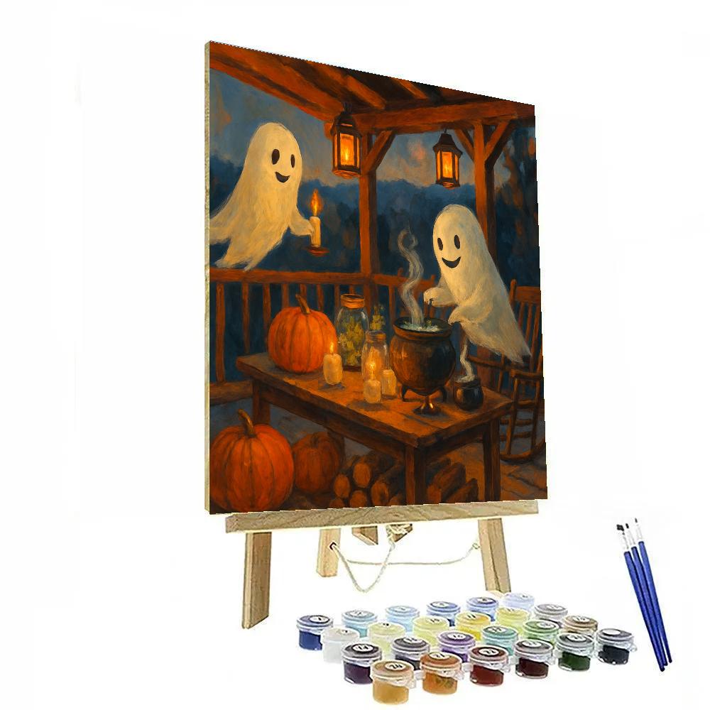 Autumn Porch Alchemy With Friendly Spirits Paint by numbers kits