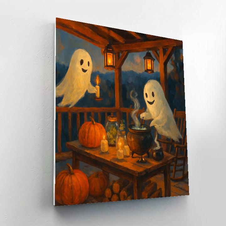 Autumn Porch Alchemy With Friendly Spirits Paint by numbers kits