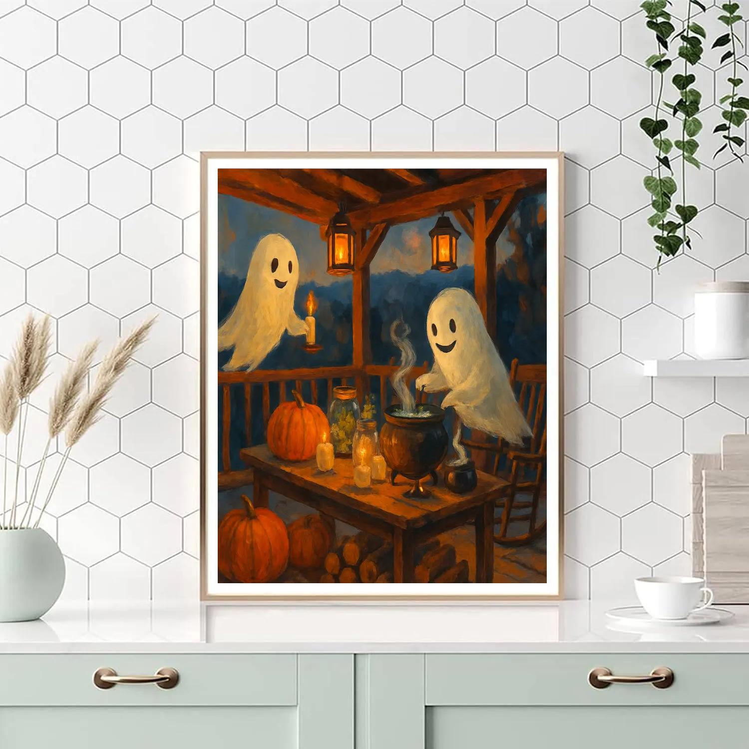 Autumn Porch Alchemy With Friendly Spirits Paint by numbers kits