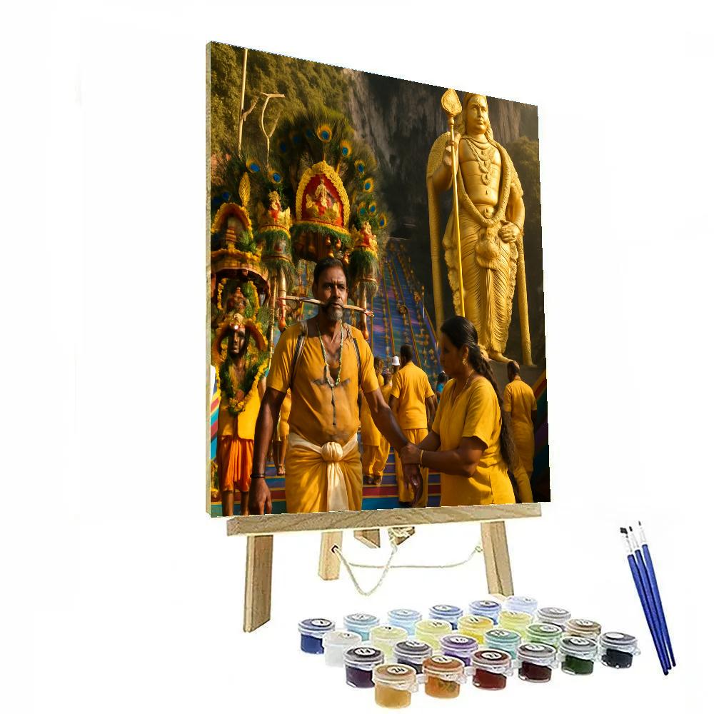 Thaipusam Devotees At Batu Caves Painting by numbers kit