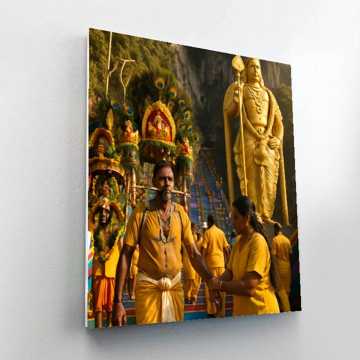 Thaipusam Devotees At Batu Caves Painting by numbers kit