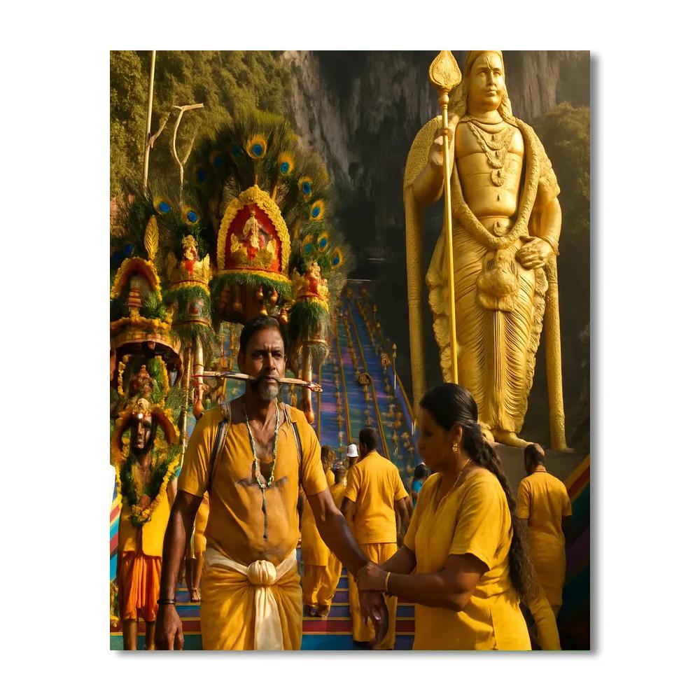 Thaipusam Devotees At Batu Caves Painting by numbers kit