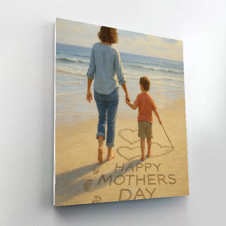 Mothers Day Beach Doodle Walk Painting by numbers kit