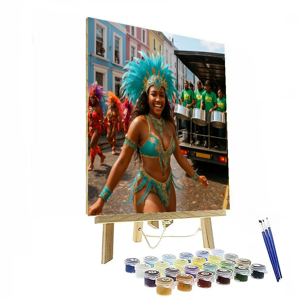 Notting Hill Carnival Street Parade In London paint by color