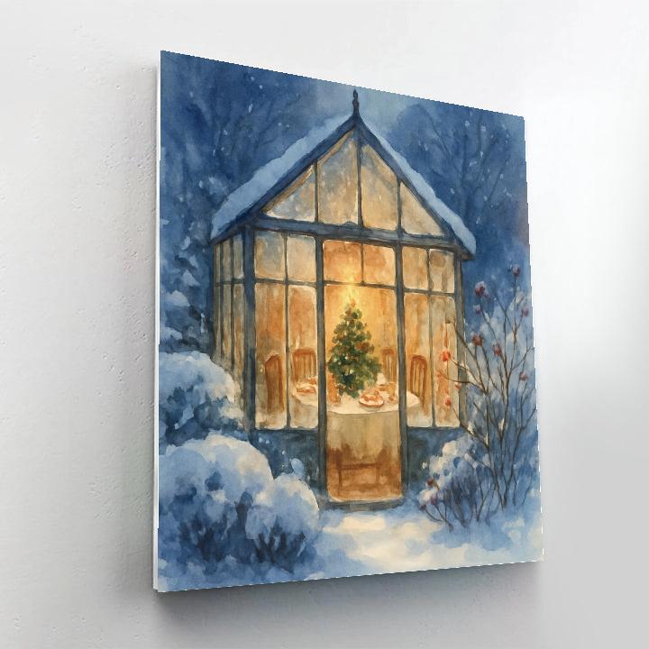 Holiday Tea Party In The Winter Greenhouse DIY paint by numbers