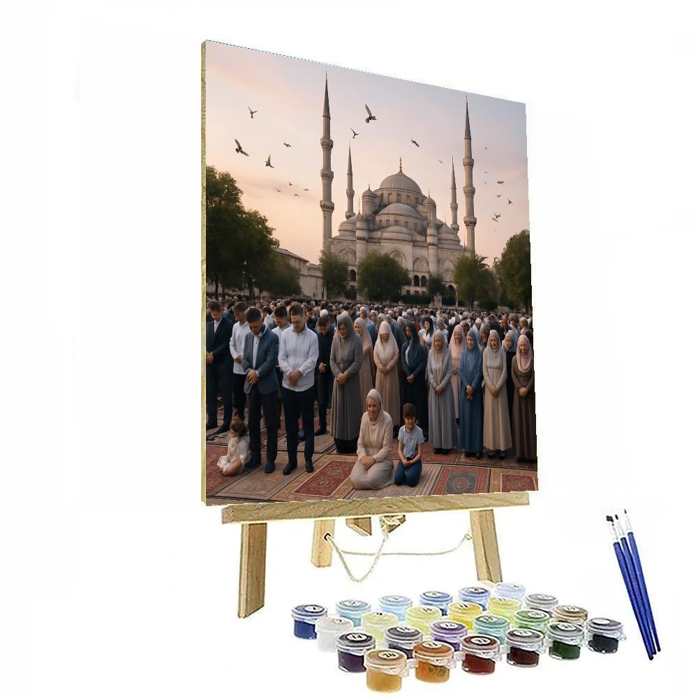 Eid Al Fitr Morning Prayer In Istanbul Square paint by number