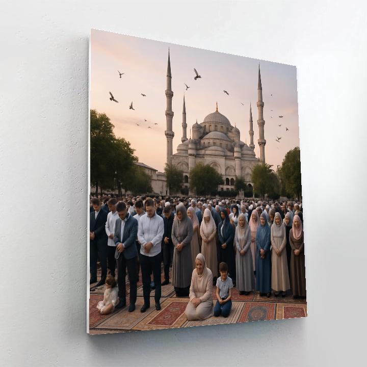 Eid Al Fitr Morning Prayer In Istanbul Square paint by number
