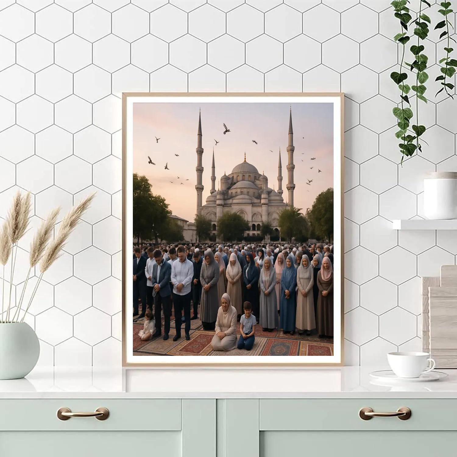 Eid Al Fitr Morning Prayer In Istanbul Square paint by number