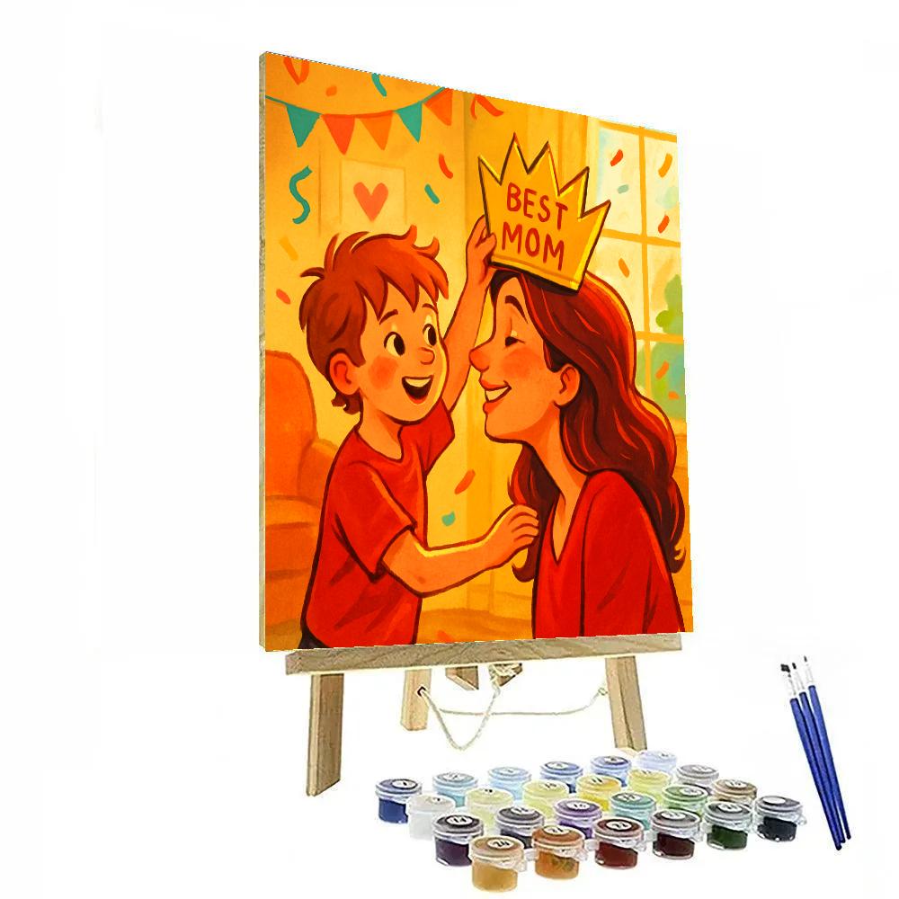 Mothers Day Paper Crown Ceremony Paint by numbers kits