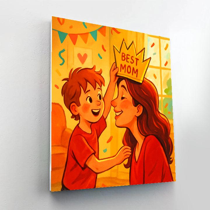 Mothers Day Paper Crown Ceremony Paint by numbers kits