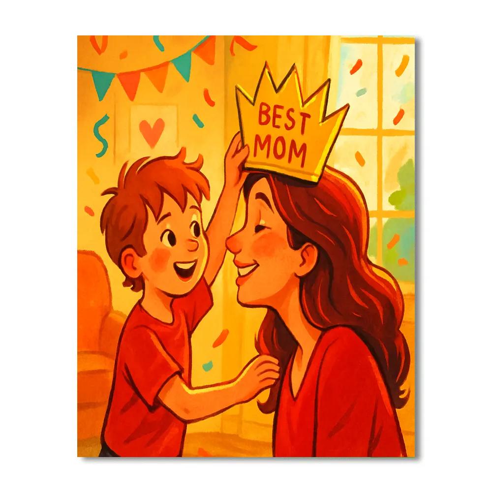 Mothers Day Paper Crown Ceremony Paint by numbers kits