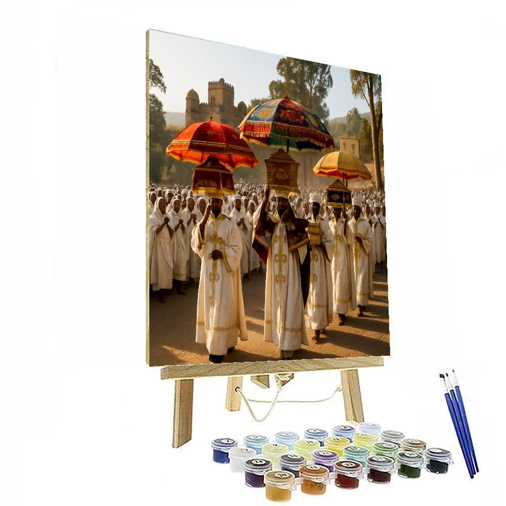 Timkat Epiphany Procession In Gondar Paint by numbers kits