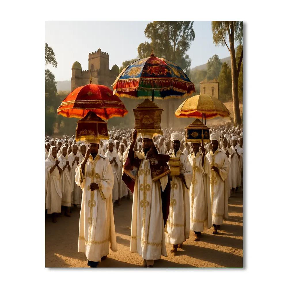 Timkat Epiphany Procession In Gondar Paint by numbers kits