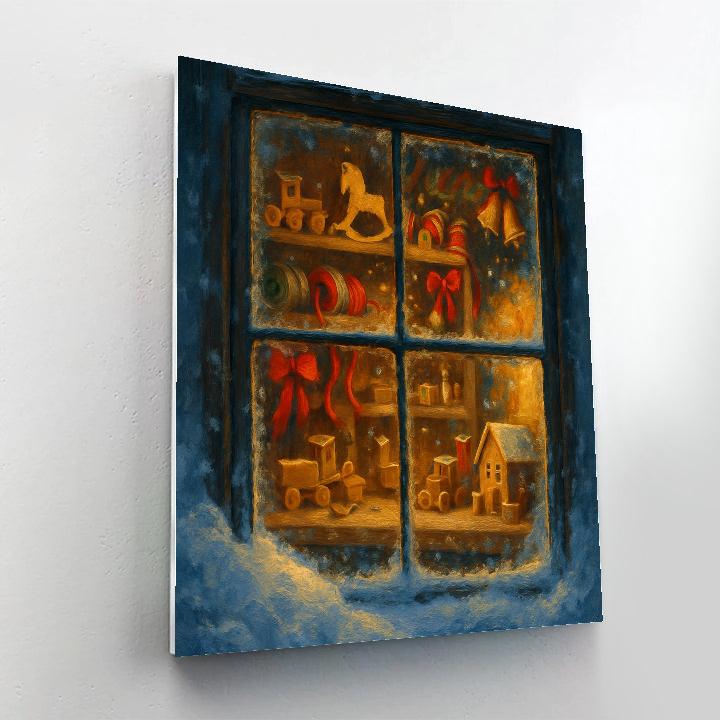 North Pole Workshop Window View Paint by numbers art