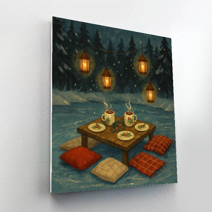 Christmas Picnic On Frozen Pond paint by numbers