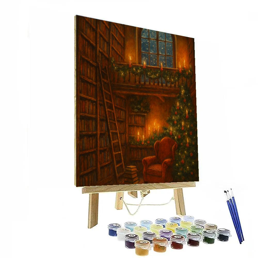 Enchanted Christmas Library Loft Numbered painting kits