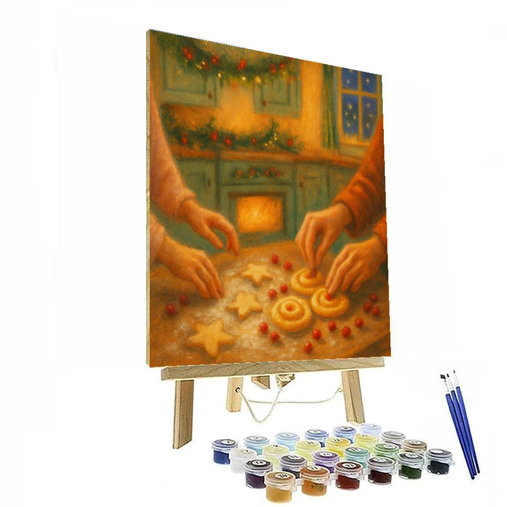 Holiday Baking Night In Cozy Kitchen Paint by numbers kits