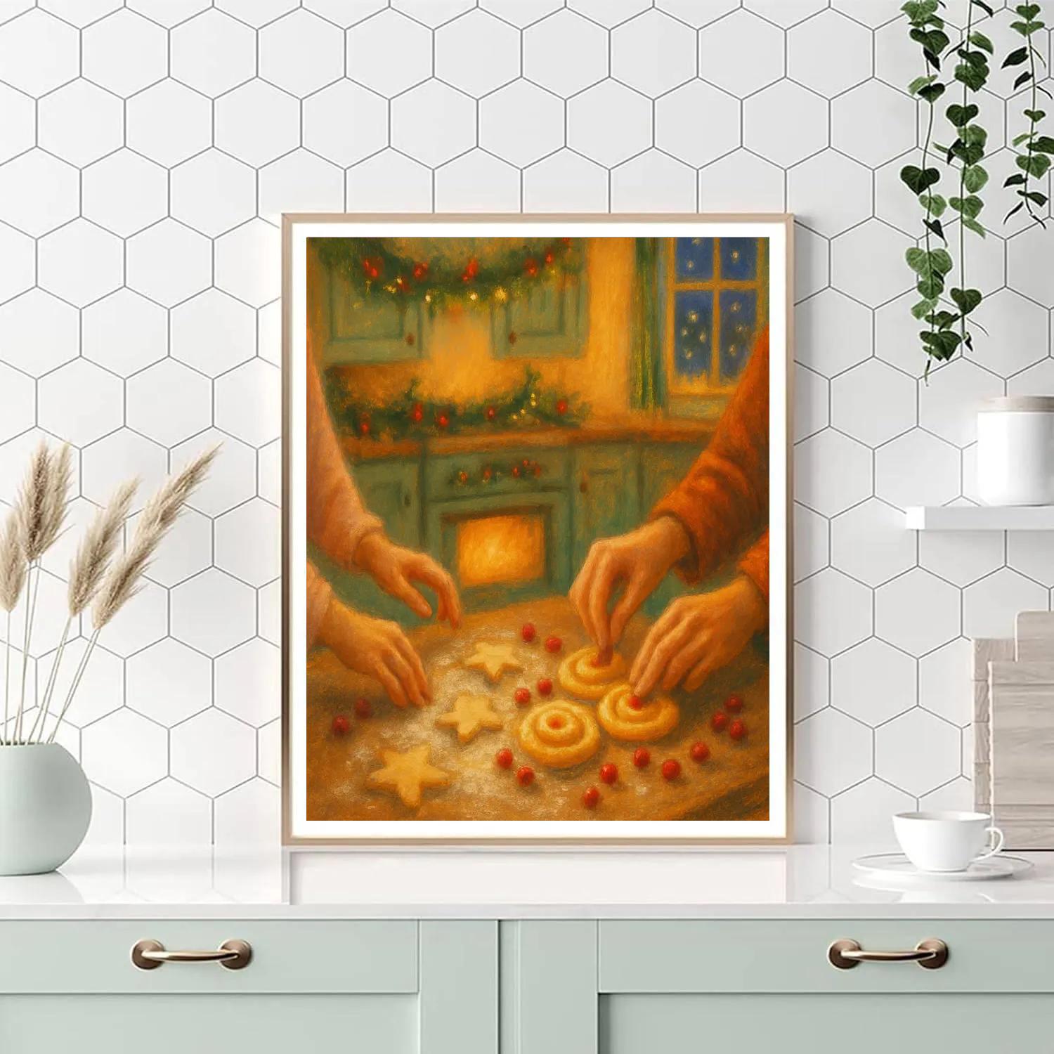 Holiday Baking Night In Cozy Kitchen Paint by numbers kits