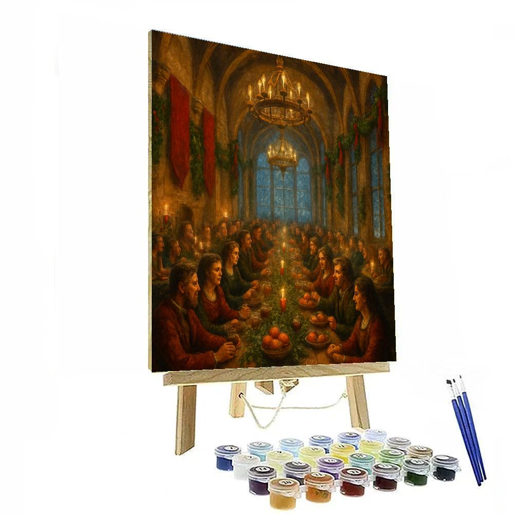 Winter Feast In The Great Hall paint by number