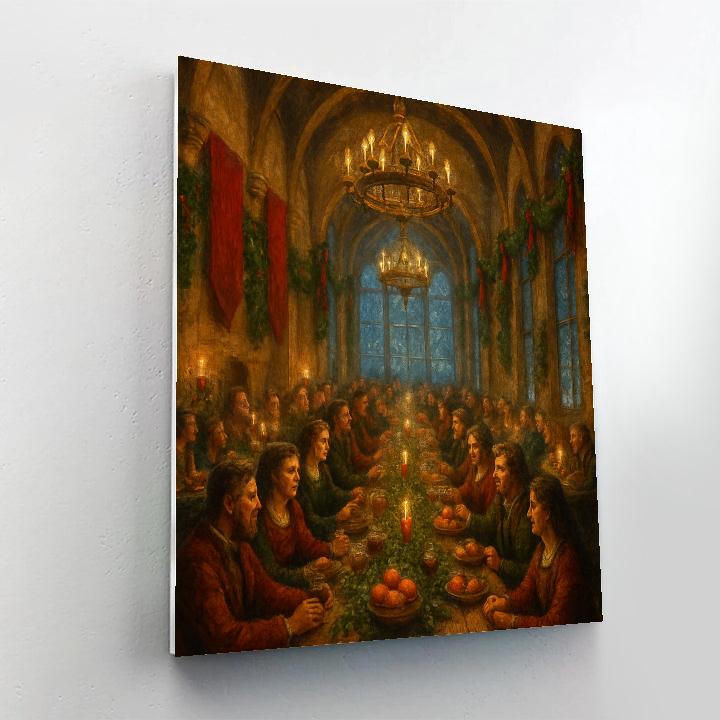 Winter Feast In The Great Hall paint by number