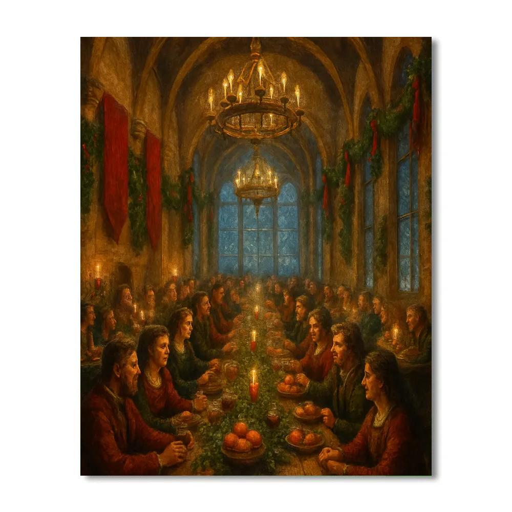 Winter Feast In The Great Hall paint by number