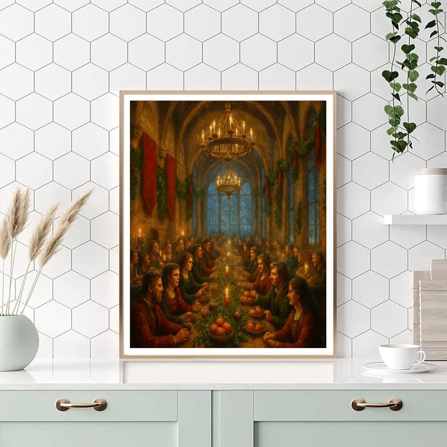 Winter Feast In The Great Hall paint by number