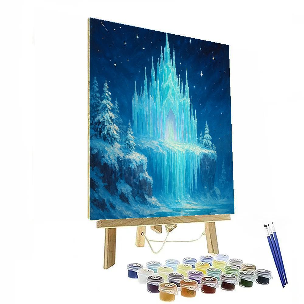 Icicle Palace On Frozen Cliff Paint by numbers kits