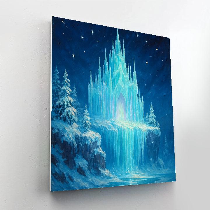 Icicle Palace On Frozen Cliff Paint by numbers kits