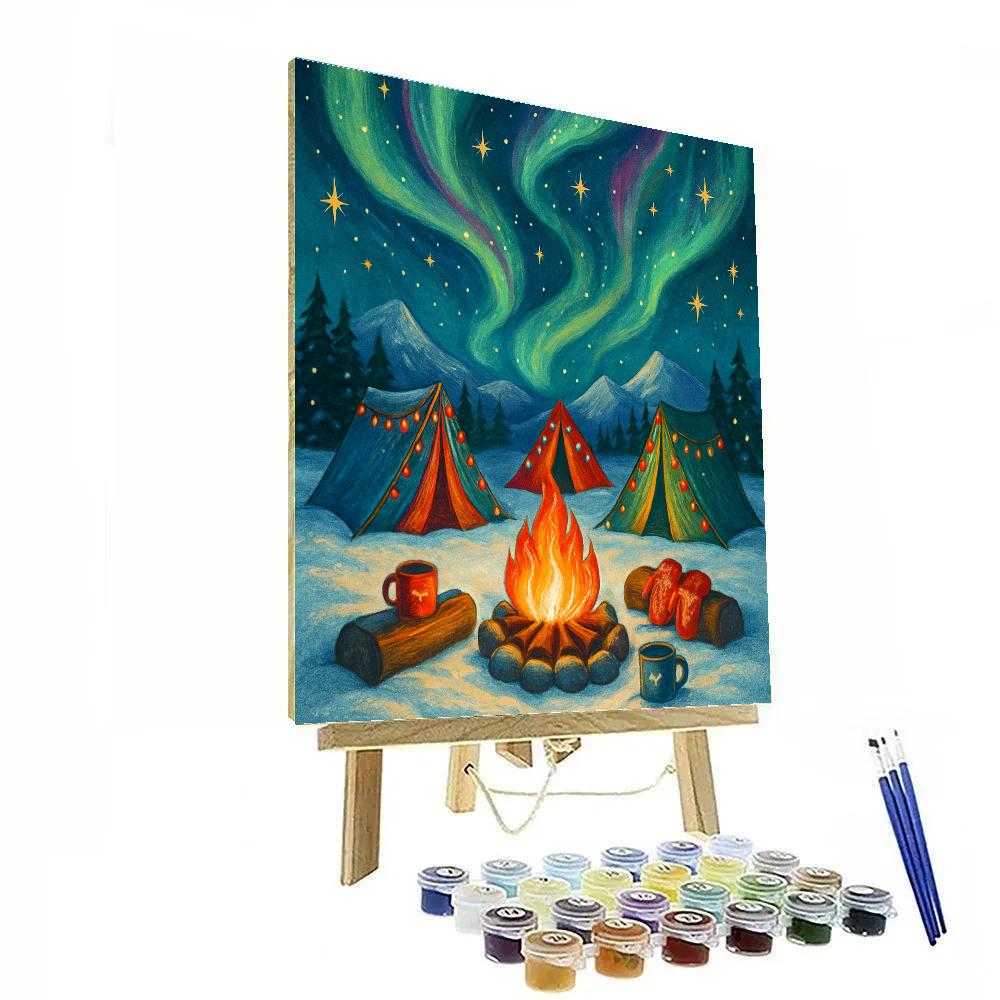 Arctic Aurora Christmas Camp Paint by numbers kits