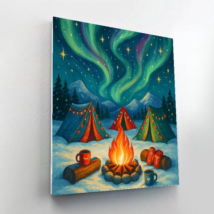 Arctic Aurora Christmas Camp Paint by numbers kits