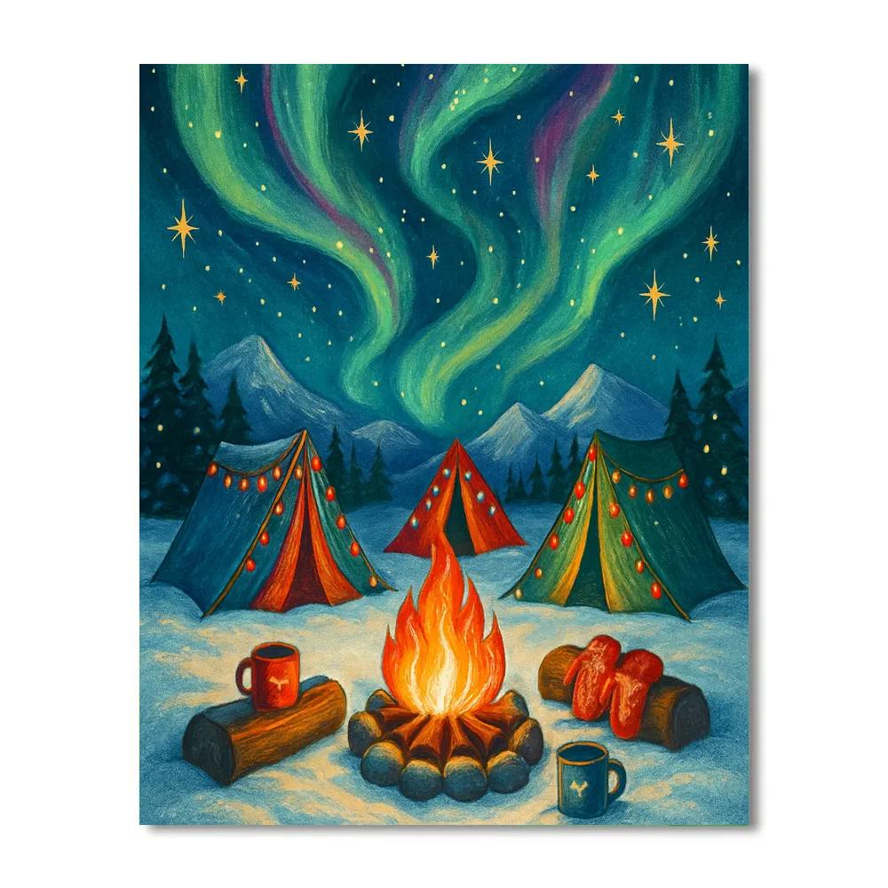 Arctic Aurora Christmas Camp Paint by numbers kits