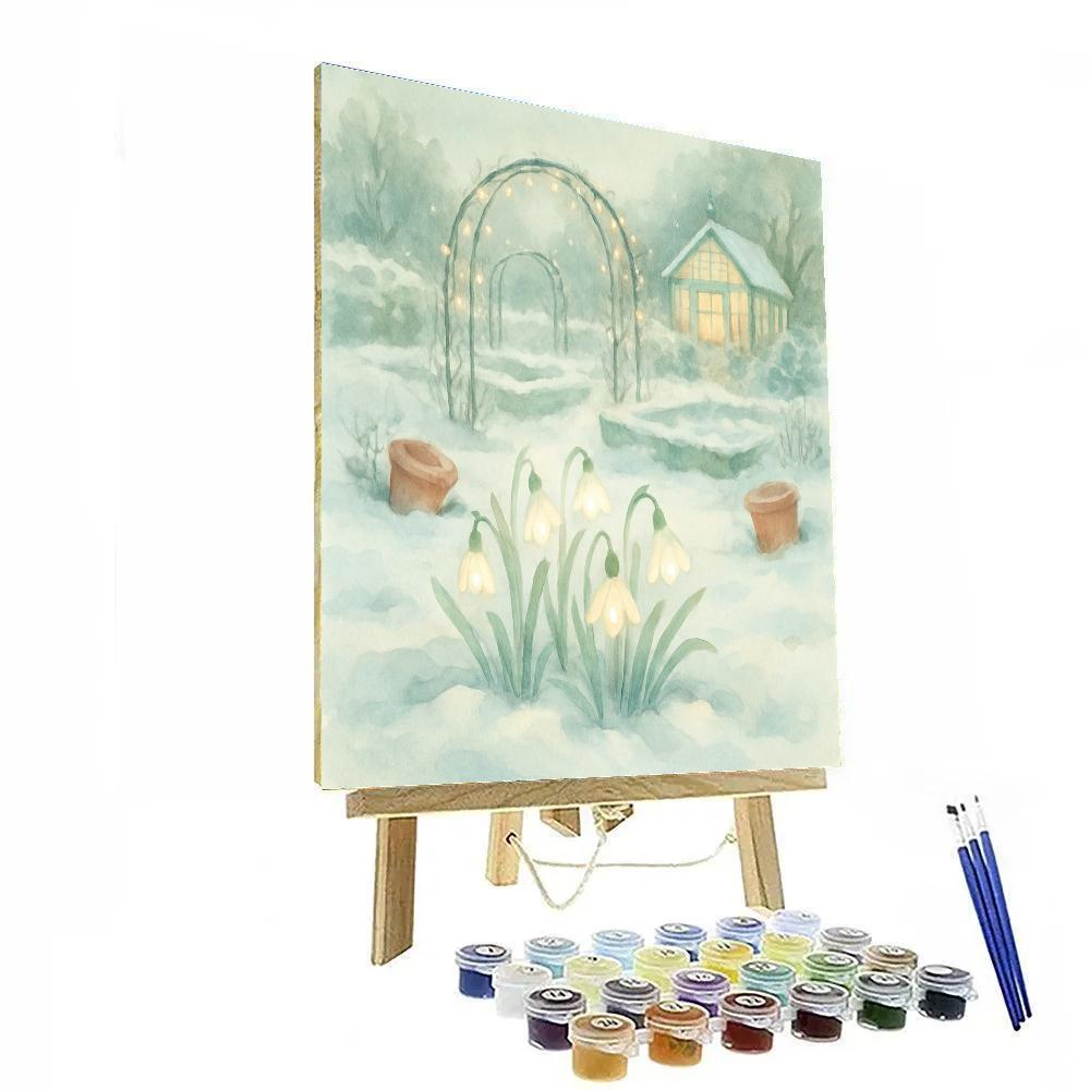 Christmas Garden Of Glowing Snowdrops Number painting