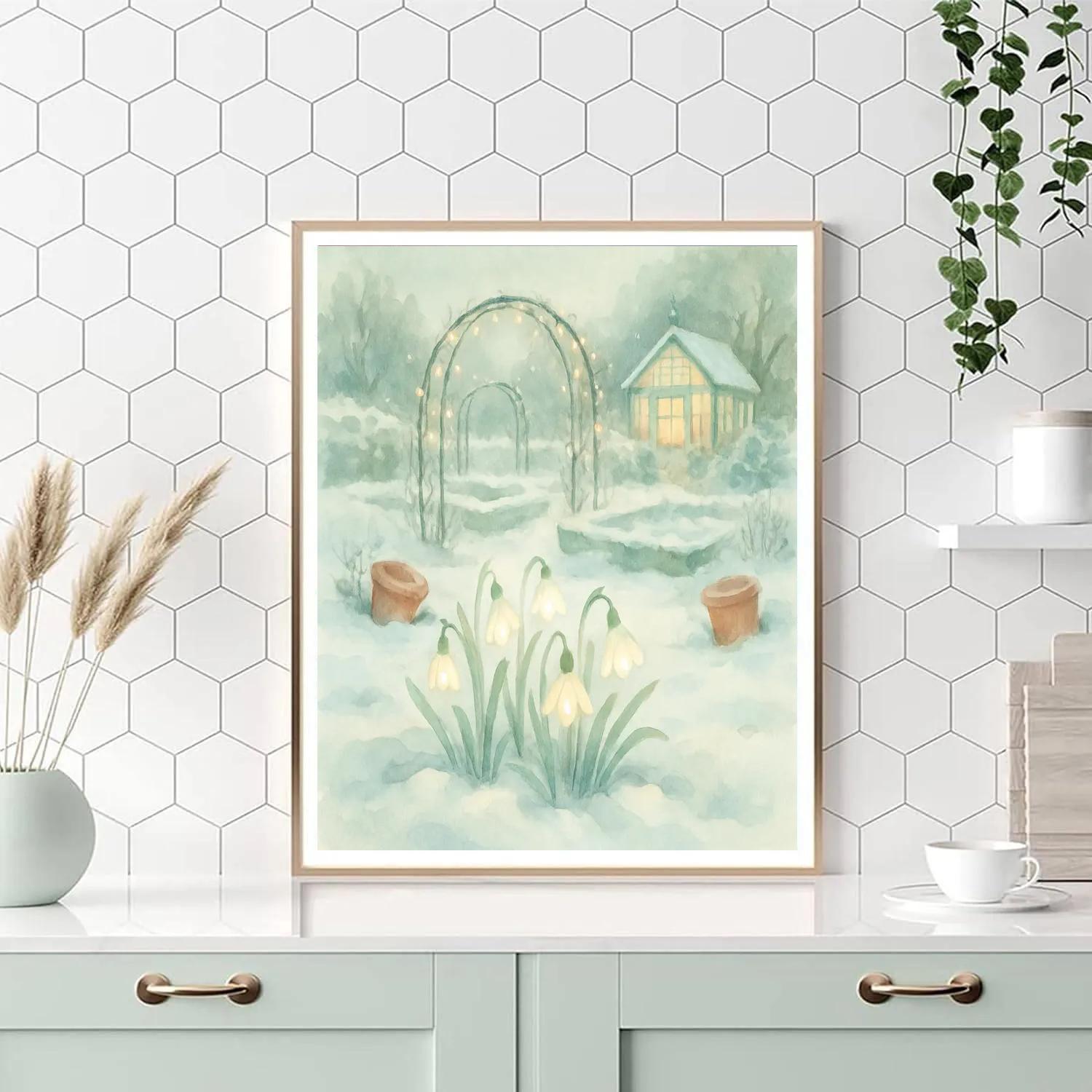 Christmas Garden Of Glowing Snowdrops Number painting