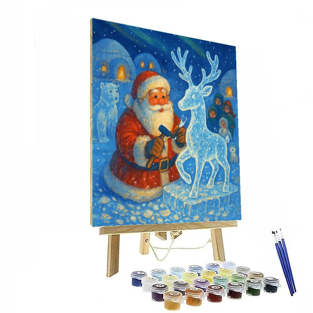Santa Ice Sculptor At Polar Plaza Paint by numbers kits