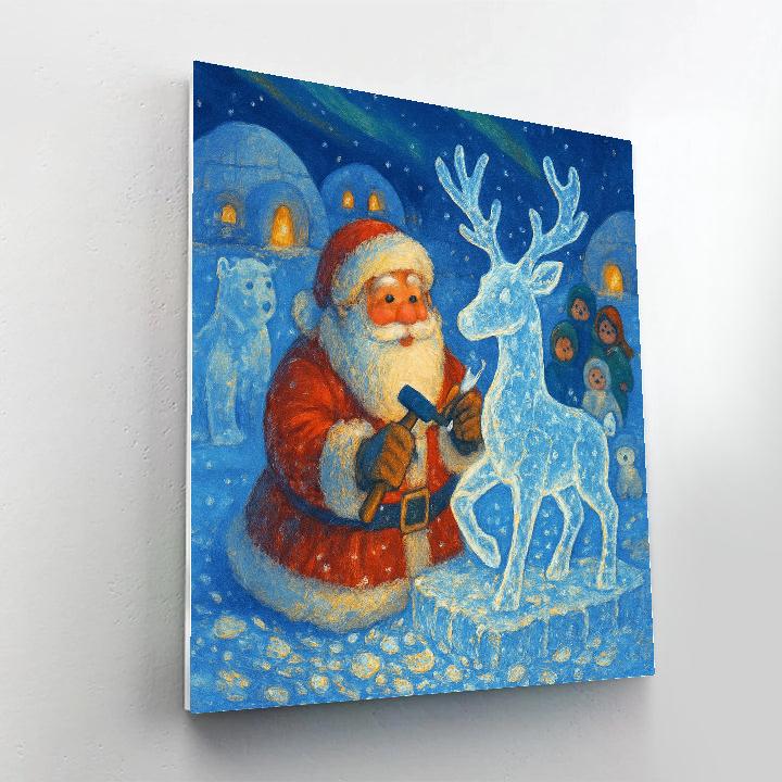 Santa Ice Sculptor At Polar Plaza Paint by numbers kits