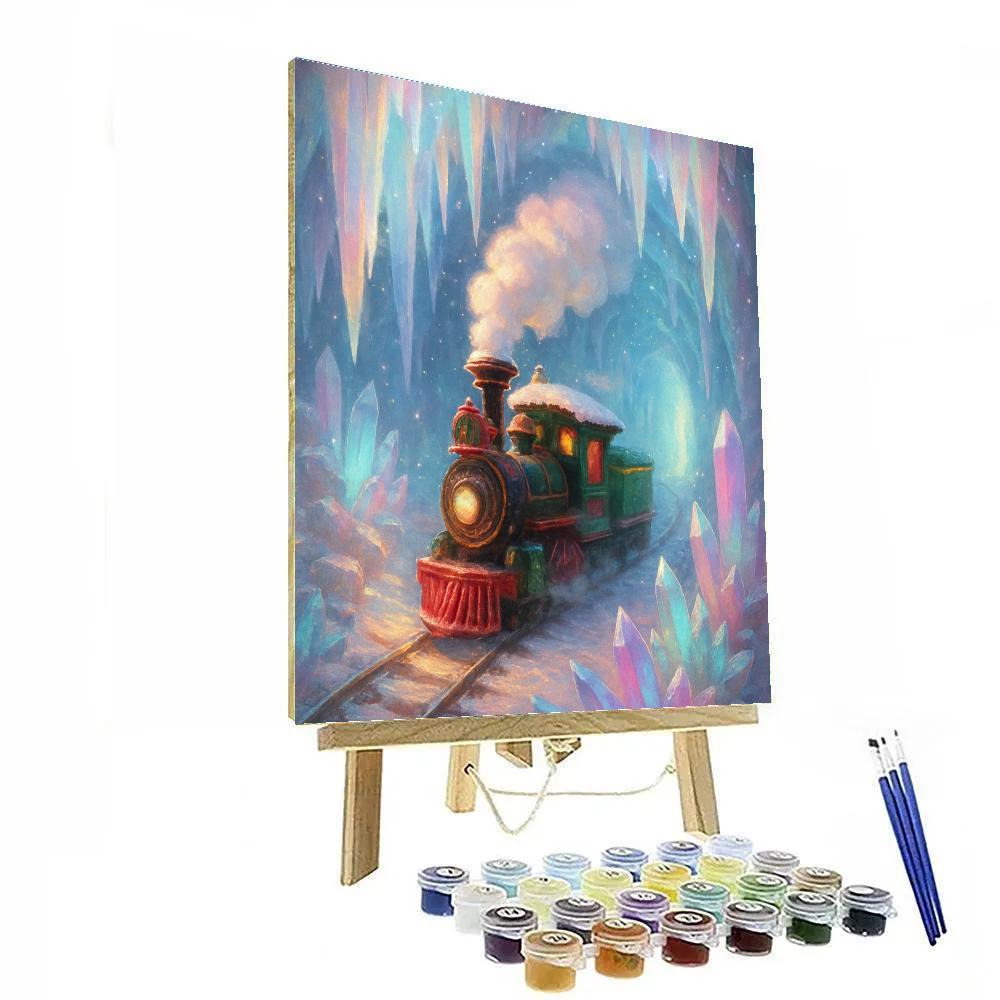 Christmas Train In The Crystal Cave paint by color