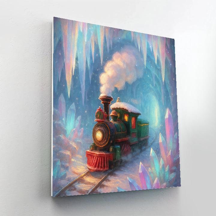 Christmas Train In The Crystal Cave paint by color