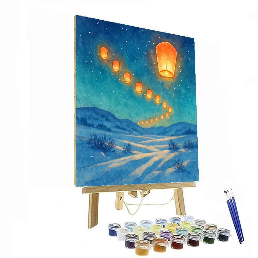 Christmas Polar Express Of Lanterns Painting by numbers kit