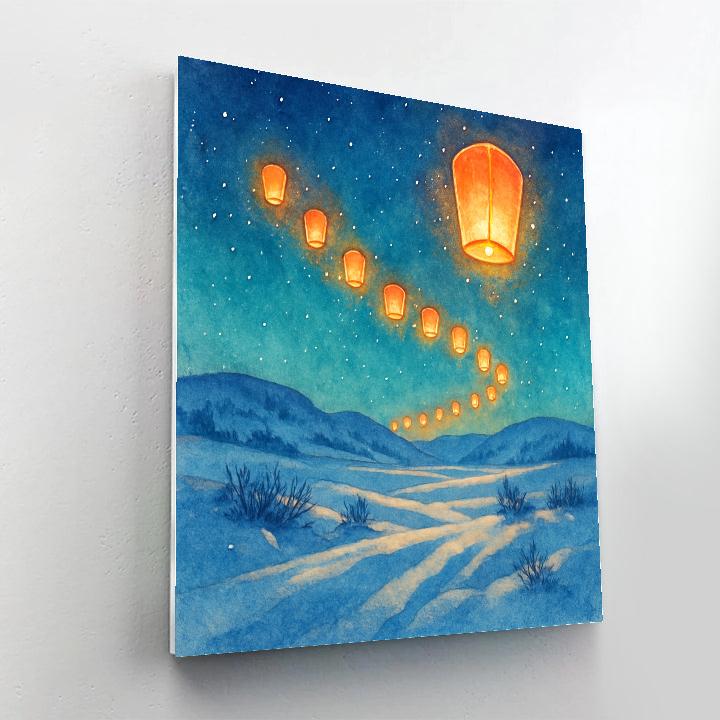 Christmas Polar Express Of Lanterns Painting by numbers kit