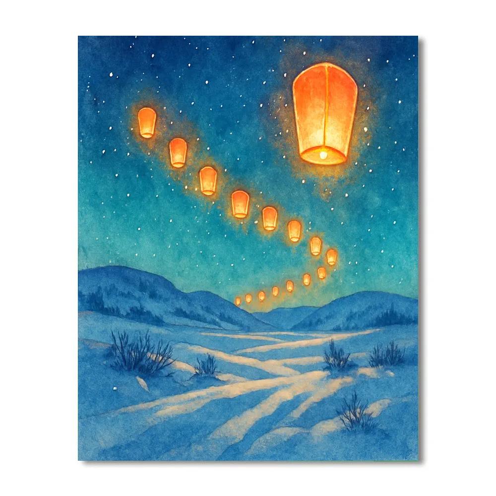 Christmas Polar Express Of Lanterns Painting by numbers kit