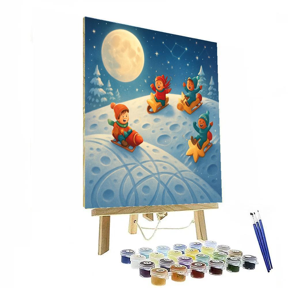 Christmas Lunar Sledding Hill Painting by numbers kit