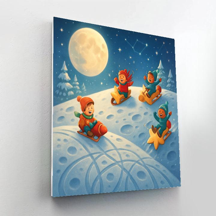 Christmas Lunar Sledding Hill Painting by numbers kit