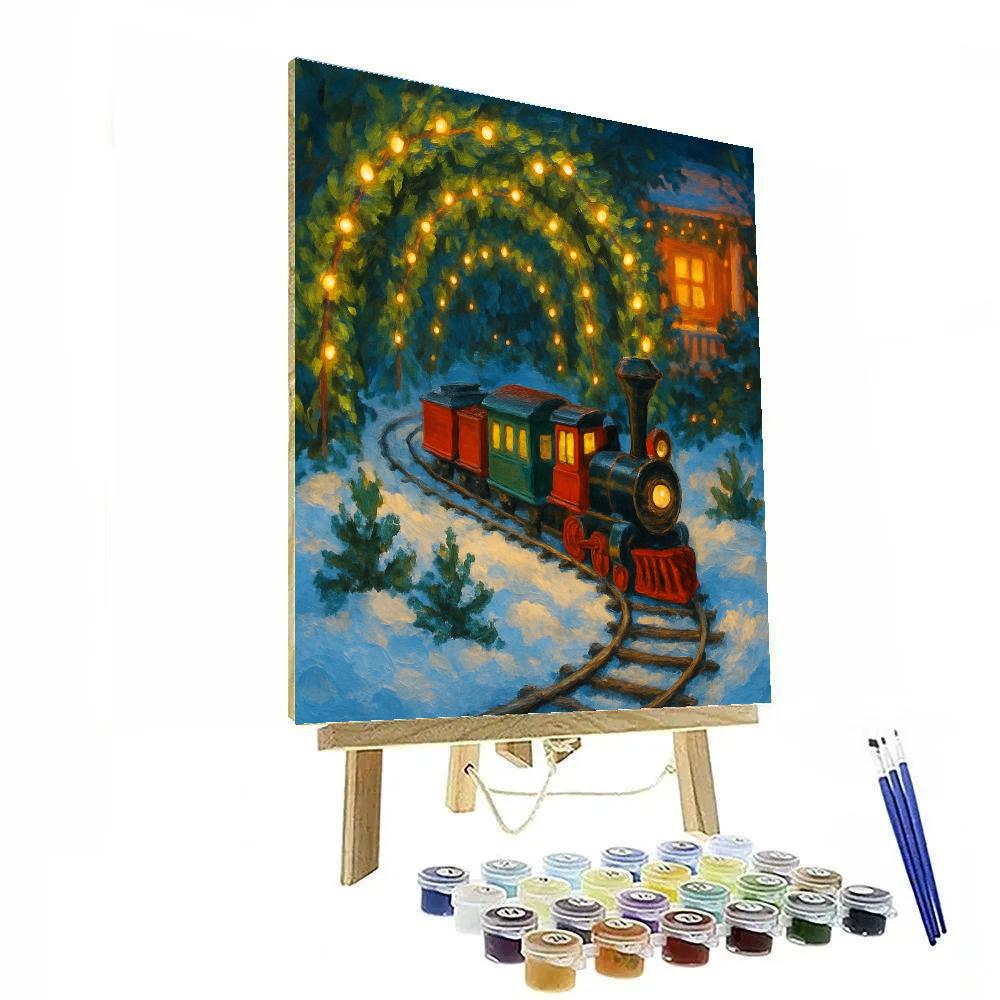 Christmas Garden Railway Under Snowy Arches Paint by numbers kits