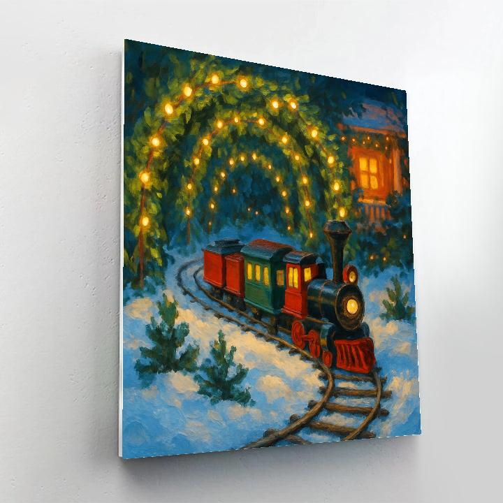 Christmas Garden Railway Under Snowy Arches Paint by numbers kits