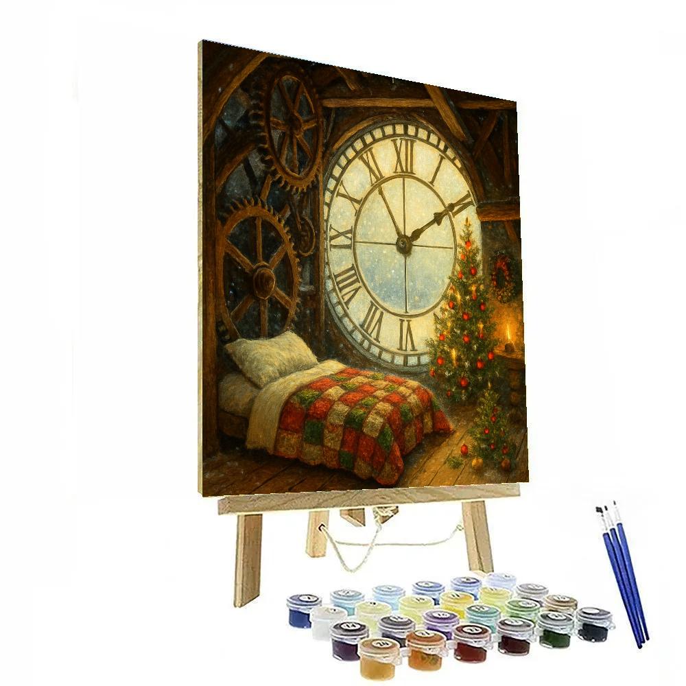 Christmas Night In The Clocktower Loft Painting by numbers kit
