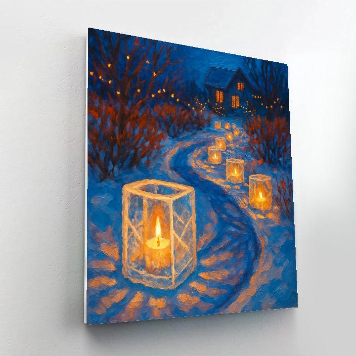 Christmas Ice Lantern Garden Path Paint by numbers art