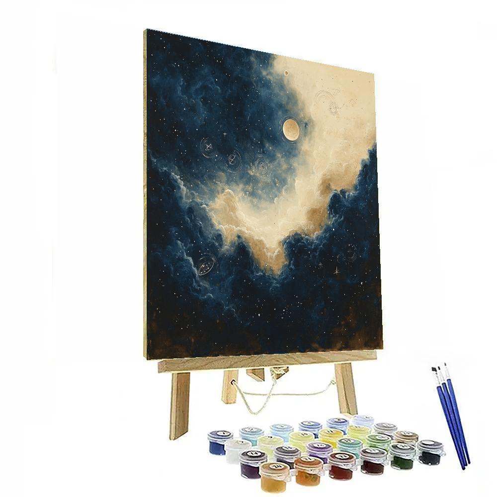 Leonardo Da Vinci Inspired Celestial Tidal Currents paint by number